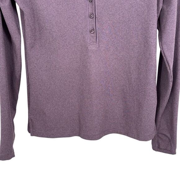 Athleta Uptempo Ribbed Long Sleeve Henley Tee Purple Size Small - Picture 5 of 10